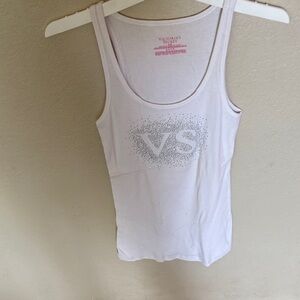 Victoria's Secret White Tank Top with Silver Accents